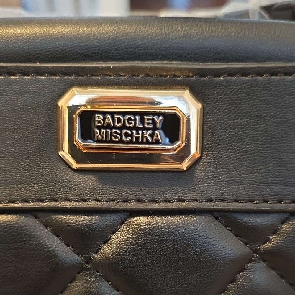 Badgley Mischka Black Quilted Crossbody